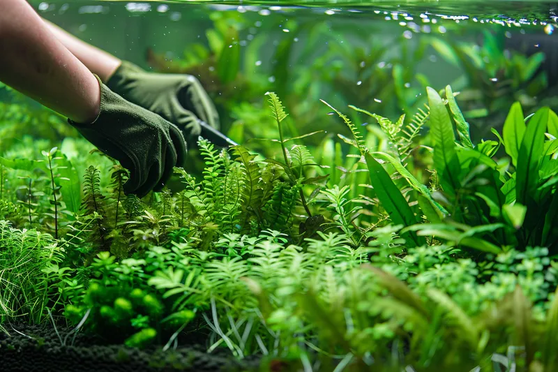 como podar plantas de aquario